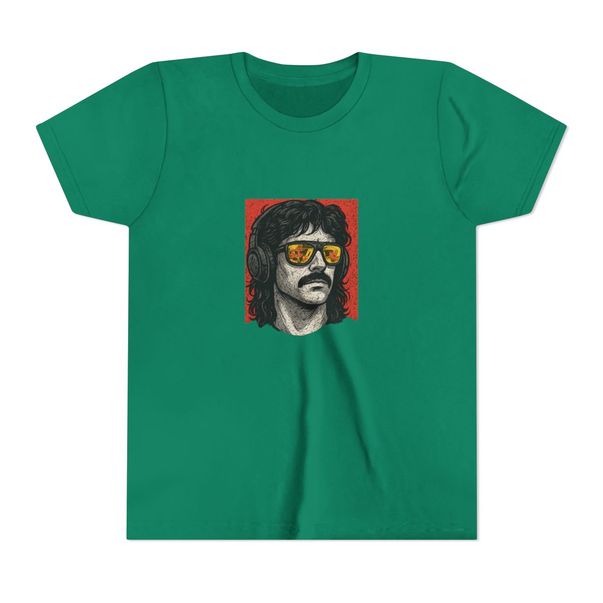 Retro Gamer Streamer Portrait Graphic Kids T-Shirt - alternate angle 2, merchandise